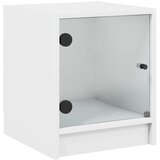  Noćni ormarići sa staklenim vratima 2 kom bijeli 35x37x42 cm | shoptok.hr