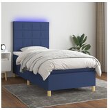  Krevet box spring s madracem LED plavi 100x200 cm od tkanine | shoptok.hr