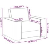 3-delni kavč s blazinami rjava tkanina, (22054500) | Shoptok.si