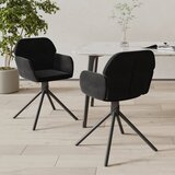 Maison Chic Vrtljiv Jedilni stoli - Vzorci stoli 2 kosa črn žamet A1615, (22031626) | Shoptok.si