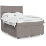  Krevet s oprugama i madracem smeđesivi 140 x 190 cm od tkanine | shoptok.hr