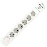 Home Produžni kabl sa zaštitom, 6 utičnica, 1.5mm², 1,4 met, USB - NVT 06K USB/WH Cijene