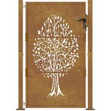  Vrtna vrata 100x150 cm Corten čelik Dizajn stabla | shoptok.hr