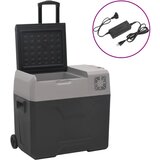 vidaXL Hladilna skrinja s kolesi in adapterjem črna in siva 30 L PP | Shoptok.si