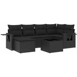  7-dijelni set vrtnih sofa od poliratana s jastucima crni | shoptok.hr