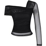 Trendyol Black Asymmetric Collar Body-Smoothing Flexible Knitted Blouse | shoptok.hr