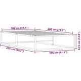 vidaXL Posteljni okvir brez vzmetnice bel 100x200 cm kovinska | Shoptok.si
