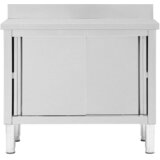 Radni stol s kliznim vratima 100 x 50 x (95 - 97) cm od čelika | shoptok.hr