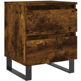 Maison Chic Nočna omarica - Nočna miza dimljen hrast 40x35x50 cm inženirski les, (21689506) Cene