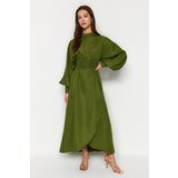 Trendyol Green Fitted Jacquard Satin Floral Woven | shoptok.hr