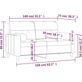  Dvosjed s ukrasnim jastucima smeđesivi 140 cm od tkanine | shoptok.hr