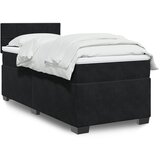 vidaXL Box spring postelja z vzmetnico črn 90x190 cm žamet | Shoptok.si