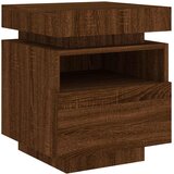  Noćni ormarić s LED svjetlima boja smeđeg hrasta 40x39x48,5 cm | Eponuda.com
