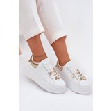 Boto Women's Platform Sneakers With Ribbons White-Gold Ocerdia | Shoptok.si