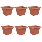  Kvadratna saksija za cvijeće 6 pcs Crvena cigla 38 x 38 x 30 cm | shoptok.hr