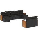  The Living Store Vrtna sedežna garnitura 9-delna z blazinami črn poli ratan - Vrtna Sedežna Garniture, (21453157) | Shoptok.si