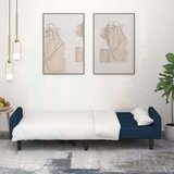 vidaXL Kavč dvosed z ležiščem moder žamet | Shoptok.si