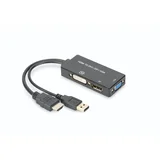 Adapter HDMI na DP/DVI/VGA 0.2m crni