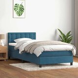 Box spring postelja z vzmetnico temno modra 80x220 cm žamet, (21791423) Cene