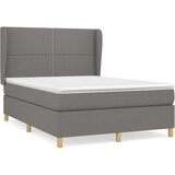 Box spring postelja z vzmetnico temno siva 140x200 cm blago, (20724095) | Shoptok.si