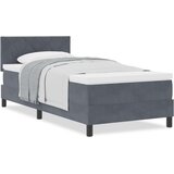 vidaXL Box Spring Postelja z Blazino Temno Siva 100x200 cm Žamet | Shoptok.si