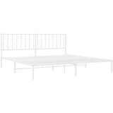  Metalni okvir za krevet s uzglavljem bijeli 193x203 cm | shoptok.hr