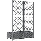  Vrtna sadilica s rešetkom svjetlosiva 80x40x121,5 cm PP | shoptok.hr