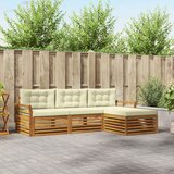  Set vanjskih sofa Prirodna i krem 254 x 162,5 x 73 cm | shoptok.hr