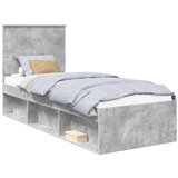  Konstrukcija postelje z vzglavjem Betonsko siva 75 x 190 cm, (5000103574) | Shoptok.si