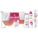 Dove Ženski kozmetički set Awaken, Dezodorans 150ml + gel 225ml + losion za tijelo 250ml Cijene
