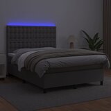 box spring s madracem LED sivi 140x190cm od umjetne kože | shoptok.hr