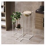 WALLXPERT Set ukrasnih saksija GED-019-C, 28x80cm, 17x40cm, 22x60cm, Bijelo-zlatna | Eponuda.ba