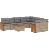  10-dijelni set vrtnih sofa s jastucima bež od poliratana | shoptok.hr