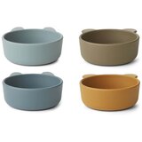 Liewood set štirih skledic iz silikona iggy golden caramel/blue multi mix | Shoptok.si