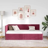  Kutni okvir kreveta Vinska crvena 90 cm x 190 cm Baršun | shoptok.hr