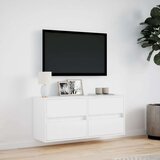  Zidni TV ormarić s LED svjetlima bijeli 100x31x45 cm Slike