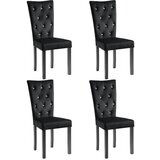 Furnova Jedilni stoli 4 kosi črn žamet, (21950521) | Shoptok.si