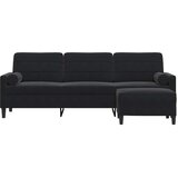  Trosjed s tabureom crni 210 cm baršunasti | shoptok.hr