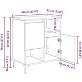 vidaXL Kreveta hrast artisan 60 x 35 x 70 cm Konstruirano drvo | shoptok.hr