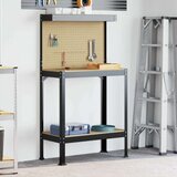  Radne klupe s policom Crna 81 x 41 x 145 cm Konstruirano drvo | shoptok.hr