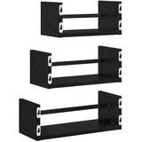  Set zidnih polica 3 pcs Crni hrast 40x16x14cm Konstruirano drvo | shoptok.hr
