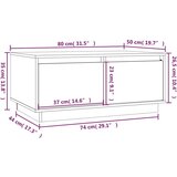  Klubska mizica medeno rjava 80x50x35 cm trdna borovina, (20712444) | Shoptok.si