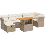 vidaXL 8-dijelni set vrtnih sofa od poliratana s jastucima bež bagrem | shoptok.hr