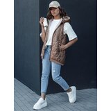 DStreet Women's quilted vest with hood COLINE gold Cene
