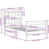 vidaXL Knjižna postelja brez vzmetnice bela 90x190 cm trdna borovina | Shoptok.si