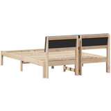  Okvir kreveta smeđe i tamnosivo 135 x 190 cm Masivna borovina | shoptok.hr