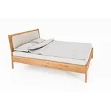 Tapecirani bračni krevet od hrastovog drveta 140x200 cm Pola -
