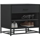  Klupa za cipele crna 60x40x53,5 cm izrađena od drveta i metala | shoptok.hr