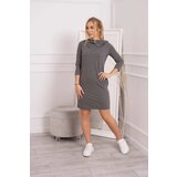 Kesi Dress with hood and pockets made of graphite melange | shoptok.hr
