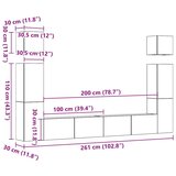  6-dijelni set TV ormarića montiran na zid Artisan Oak | shoptok.hr